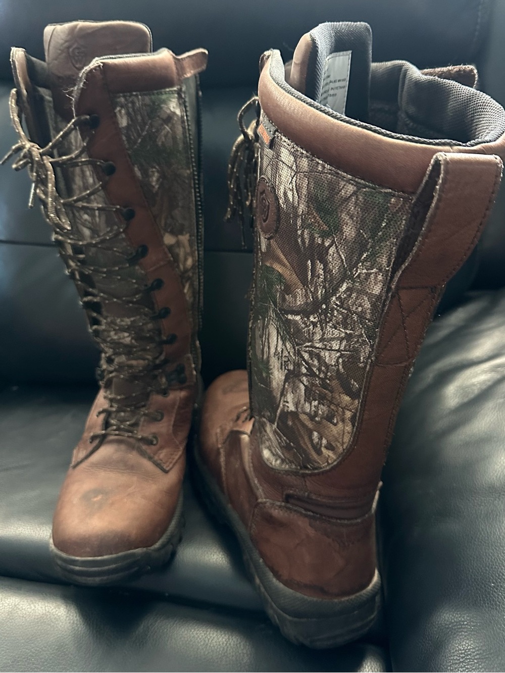 Men's Brown Camouflage Lace-Up Outdoor Boots